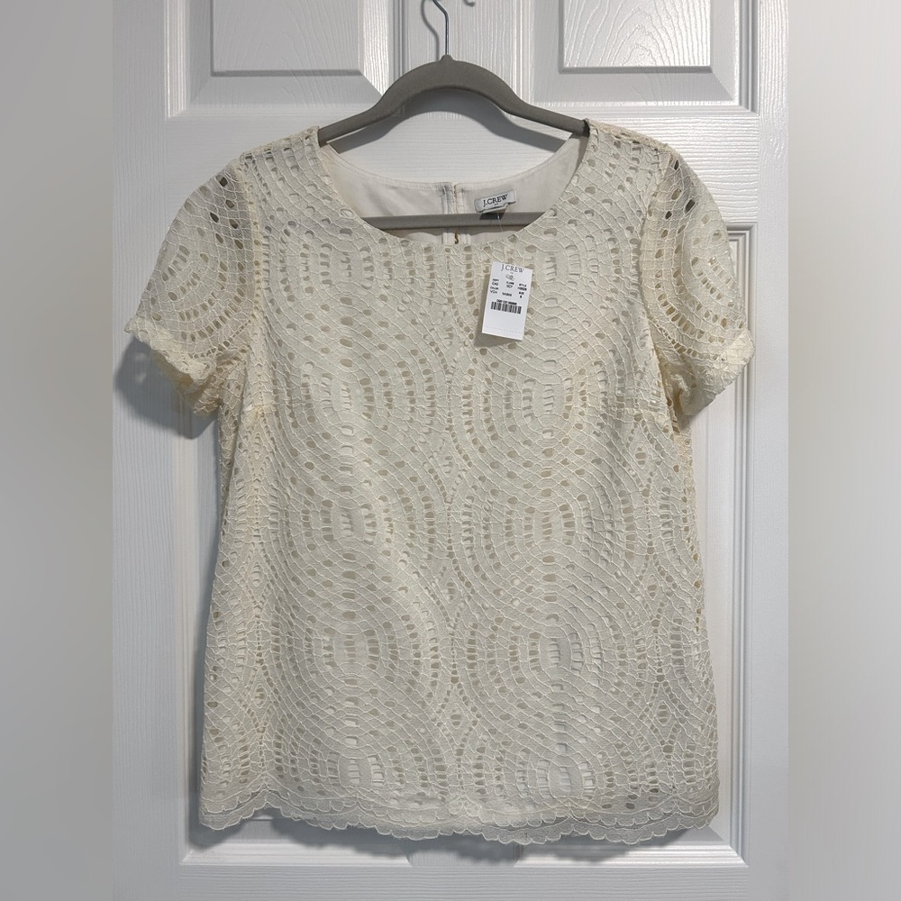 J.crew lace detailed type top NWT